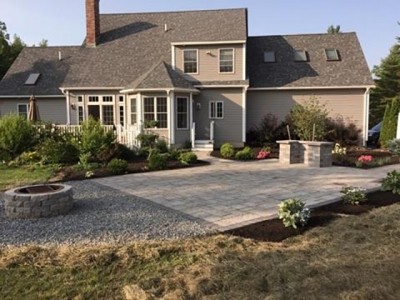 Portsmouth Landscape - Pavers with outdoor Fireplace