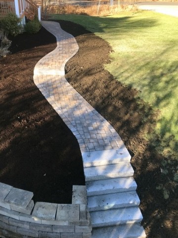 Front Walkway Retaining Wall  - Portsmouth Landscaping